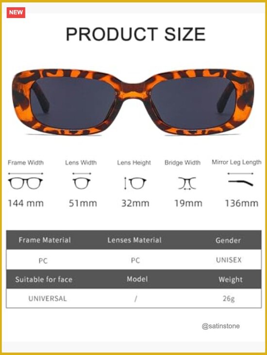 20 Pairs Rectangle Sunglasses Retro Y2K Vintage UV400 Protection Bulk Party main image 4